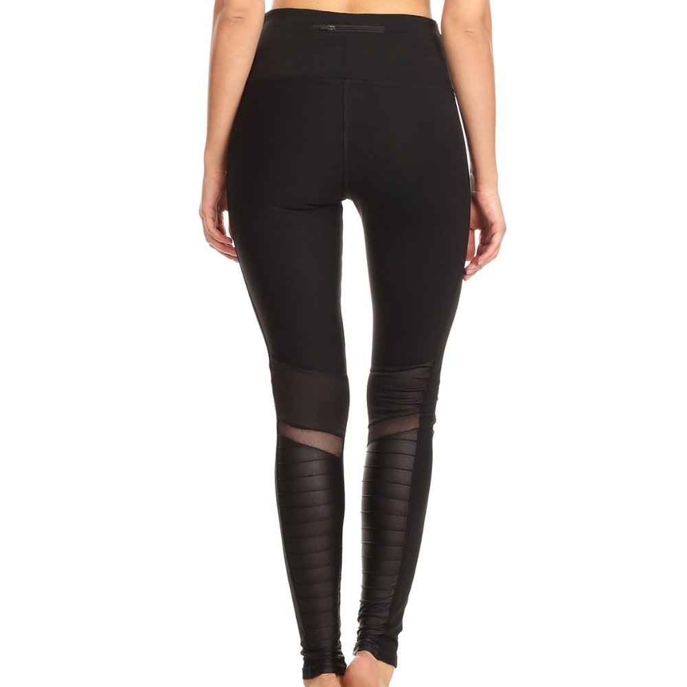 NWT Black knit mesh leggings - Picture 3 of 15